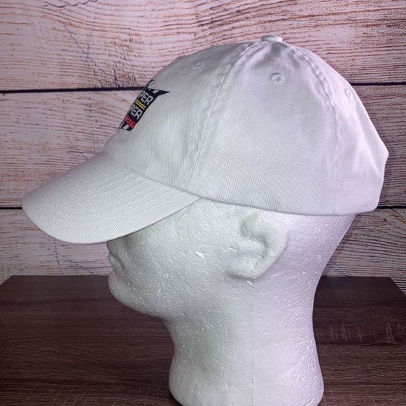 Vintage Mens White & Black Adjustable Hat Bumper to Bumper Motorsports - Picture 5 of 9